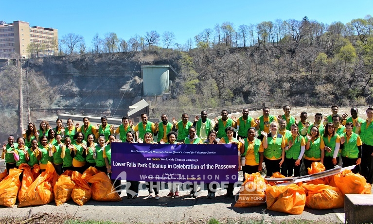 world mission society church of god, wmscog, church of god in new york, church of god in rochester, little falls, maplewood park, rose garden, yellow shirt volunteers, environmental protection