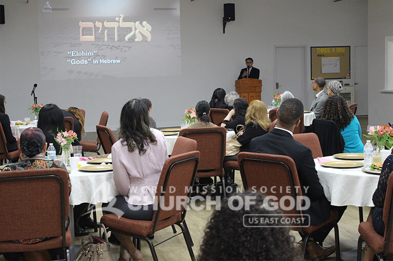 Guests learning about the existence of Elohim God on Mother's Day 2019 at the Church of God.